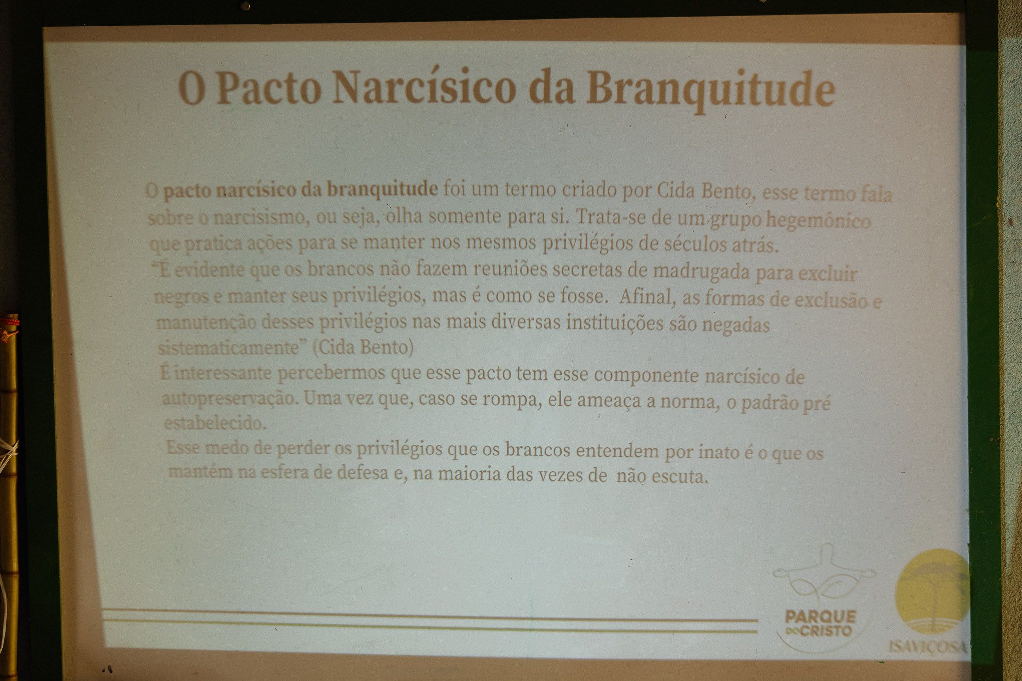 Segunda Oficina Antirracista para equipe do Parque do Cristo