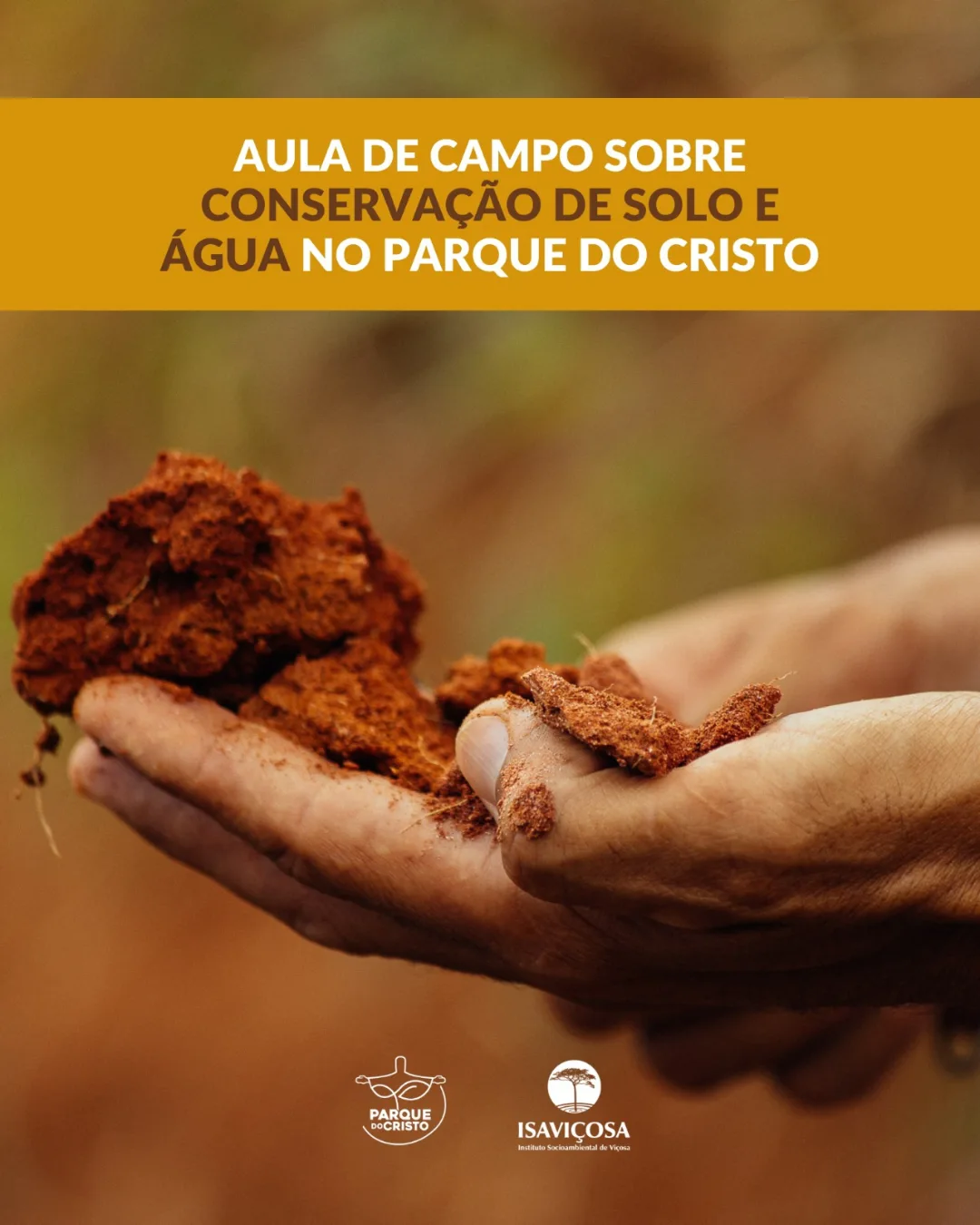 Aula de campo sobre conservação de solo e água no Parque do Cristo