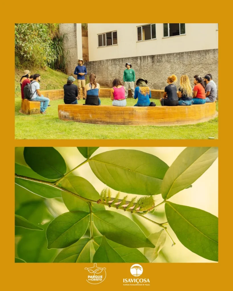 Aula de campo sobre conservação de solo e água no Parque do Cristo