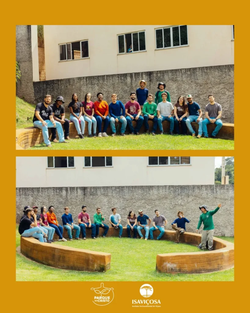Aula de campo sobre conservação de solo e água no Parque do Cristo