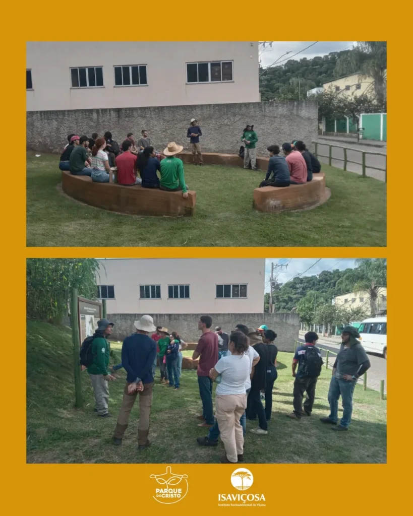 Aula de campo sobre conservação de solo e água no Parque do Cristo