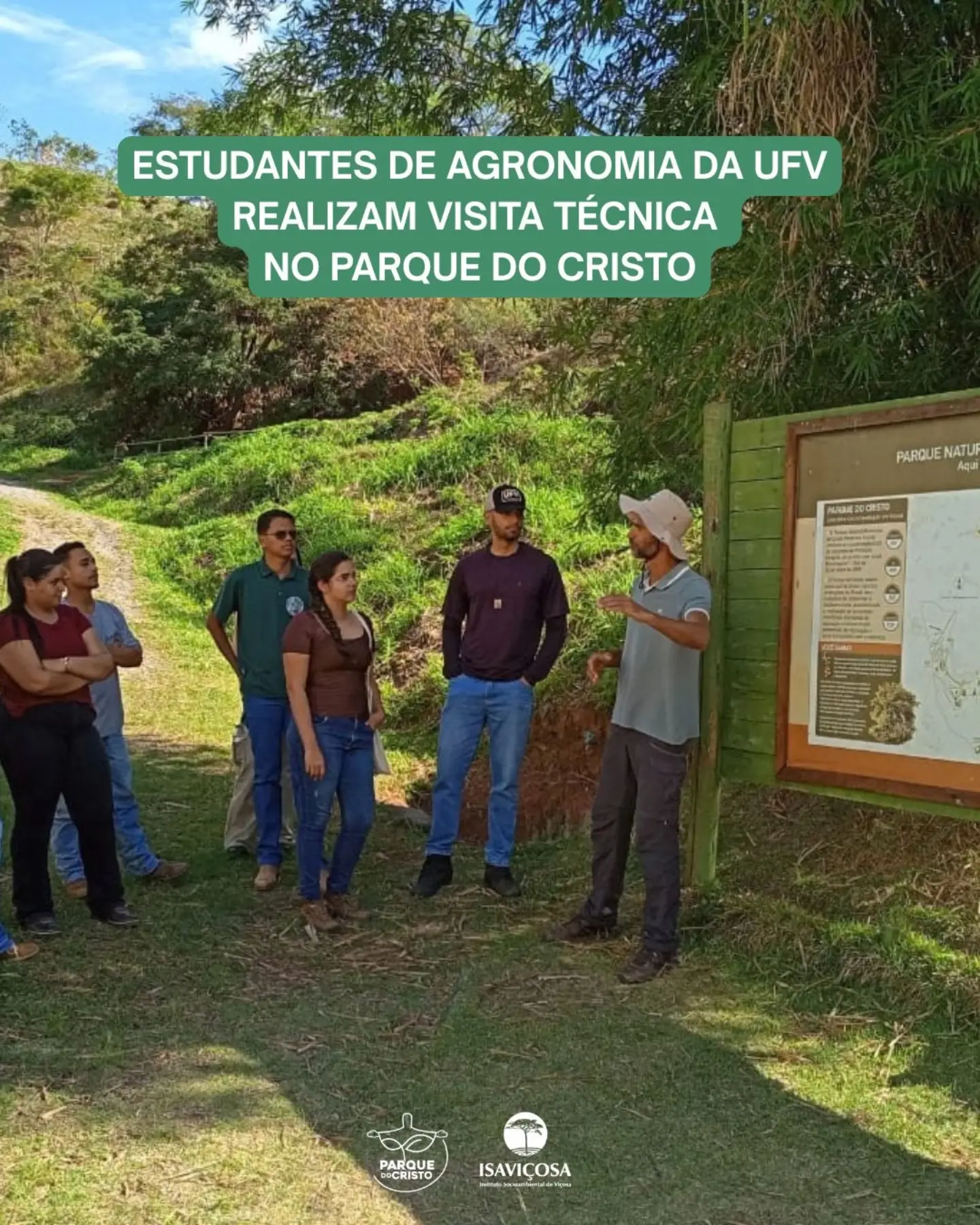 Cerca de 100 estudantes de Agronomia da UFV visitam o Parque para conhecer técnicas de conservação do solo