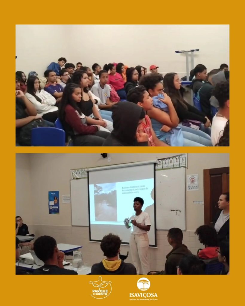 Coordenadora do Programa de Educação Ambiental do Parque faz palestra para estudantes da E.E. José Lourenço de Freitas