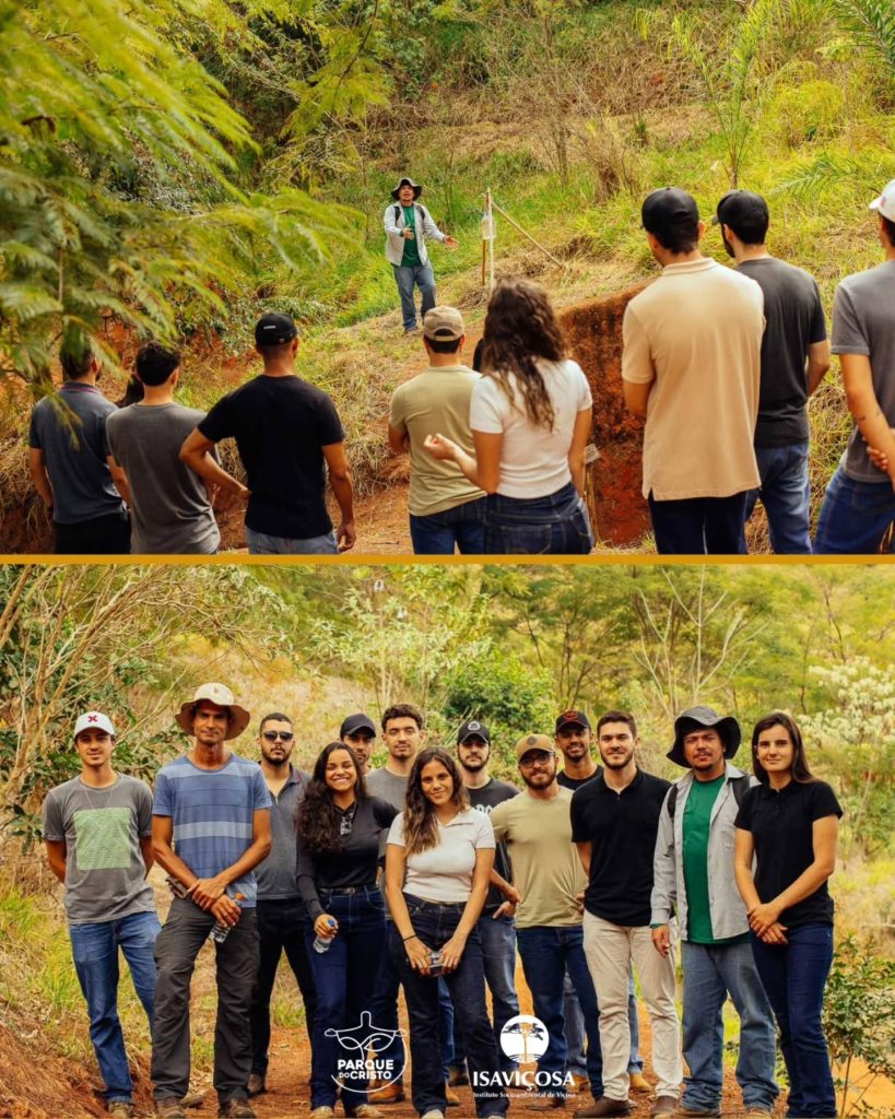 Estudantes da UFV visitam Parque do Cristo para conhecer técnicas ecológicas de manejo e conservação de solo e água