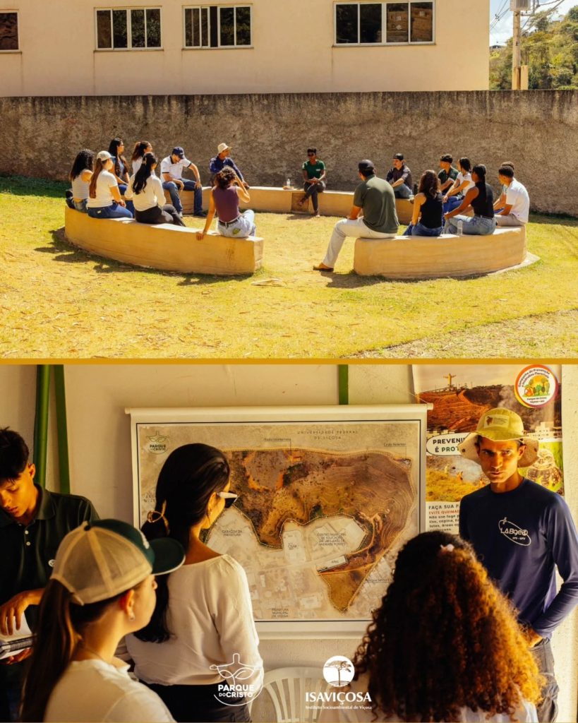 Estudantes da UFV visitam Parque do Cristo para conhecer técnicas ecológicas de manejo e conservação de solo e água