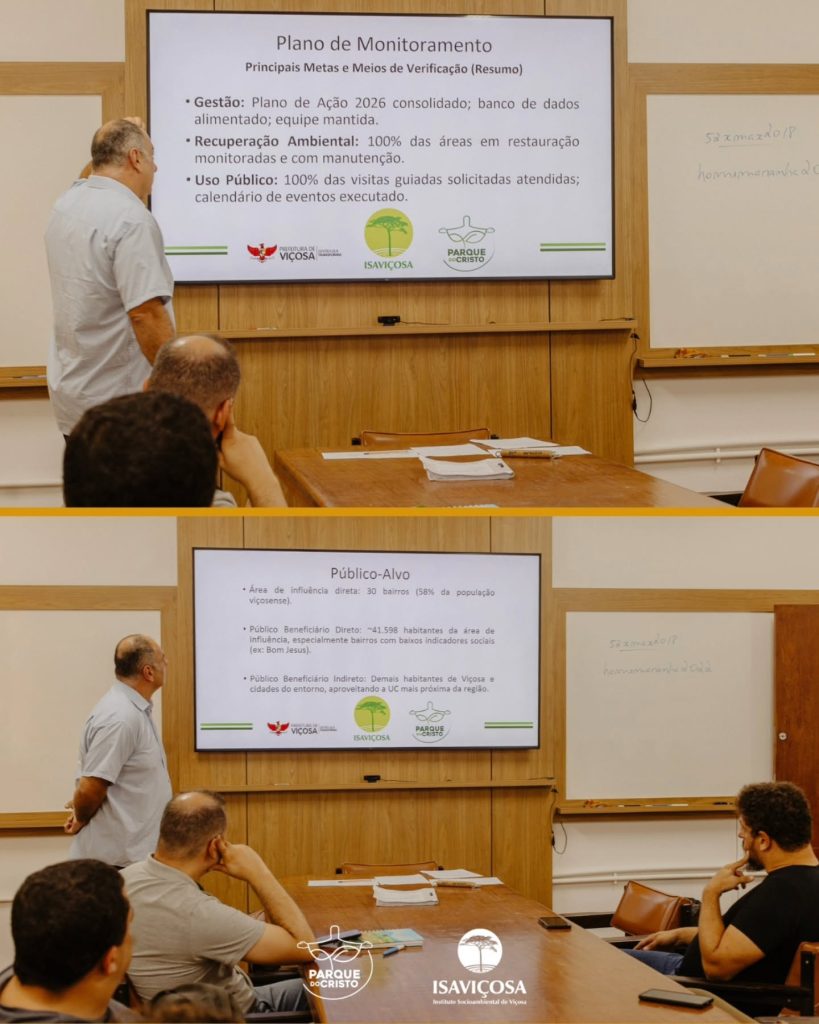 ISAVIÇOSA apresenta ao CODEMA proposta de continuidade dos trabalhos no Parque do Cristo