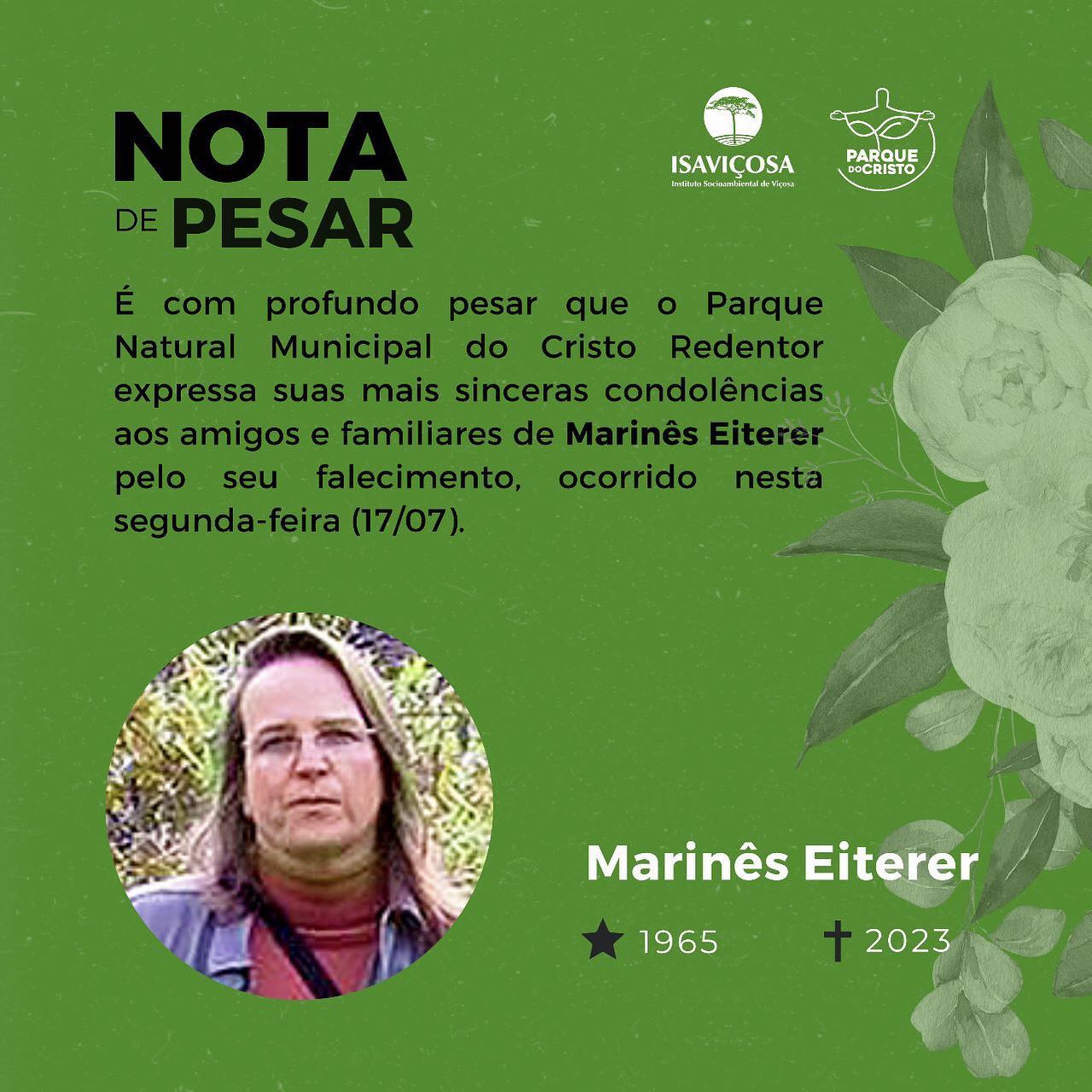 Nota de Pesar Marinês Eiterer (1965 – 2023)
