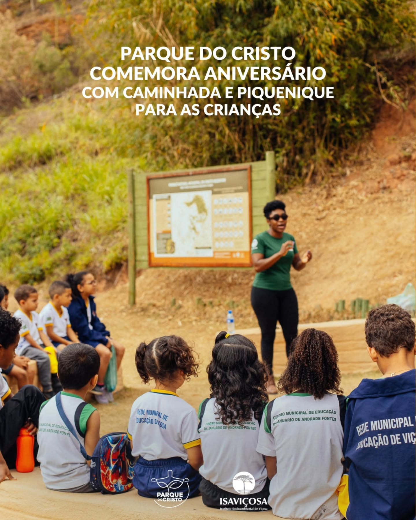 Parque do Cristo comemora aniversário com caminhada e piquenique para as crianças