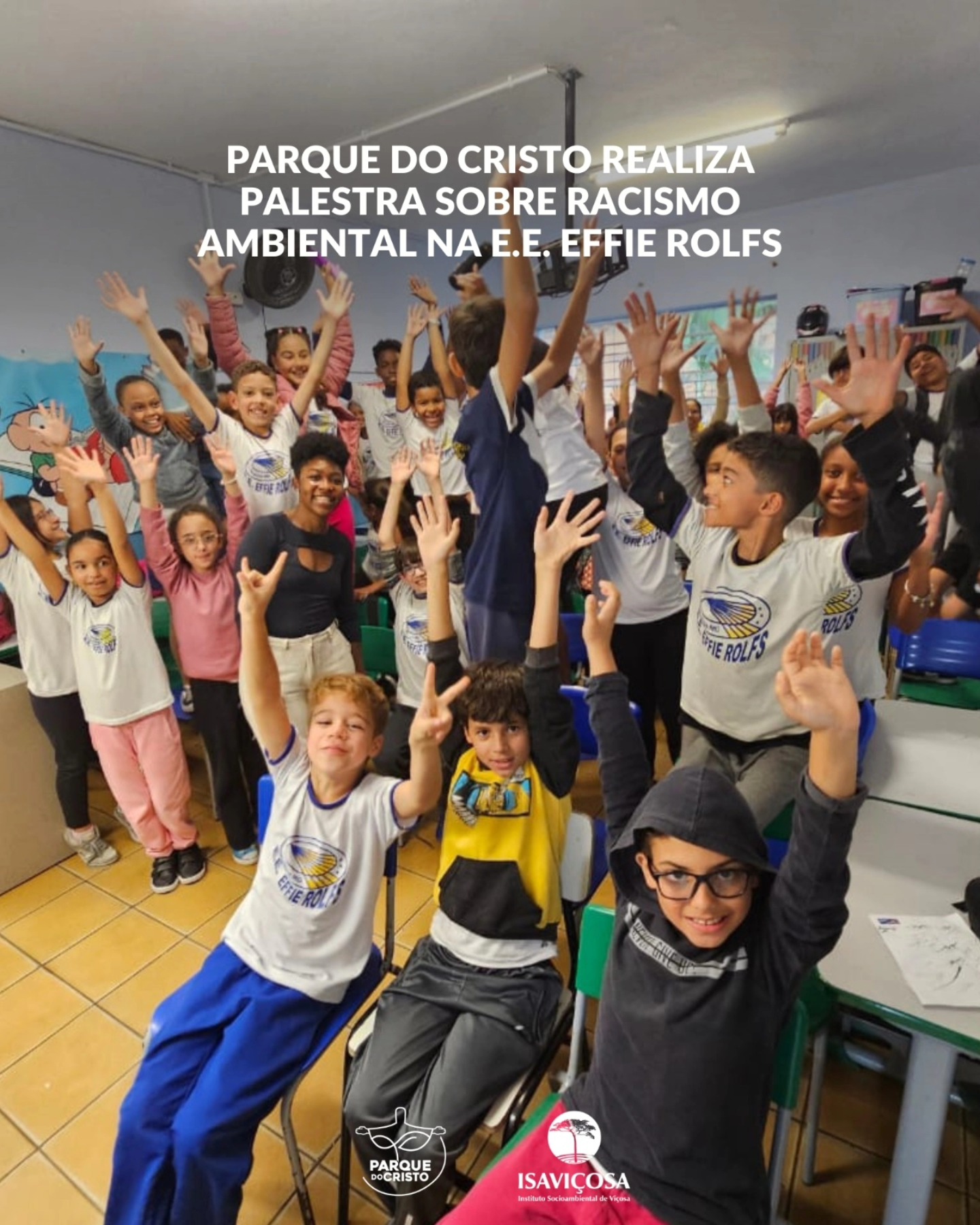 Parque do Cristo realiza palestra sobre racismo ambiental na E.E. Effie Rolfs