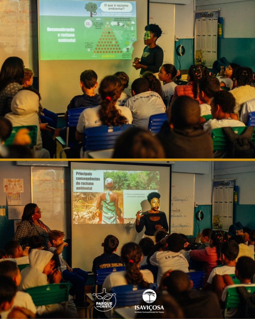 Parque do Cristo realiza palestra sobre racismo ambiental na E.E. Effie Rolfs