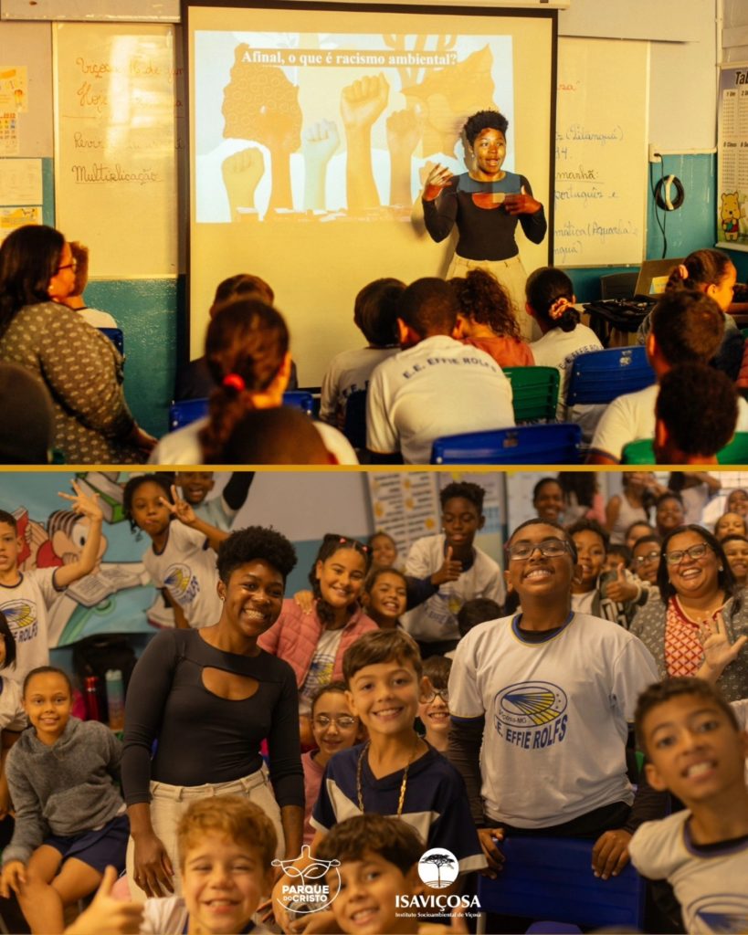 Parque do Cristo realiza palestra sobre racismo ambiental na E.E. Effie Rolfs