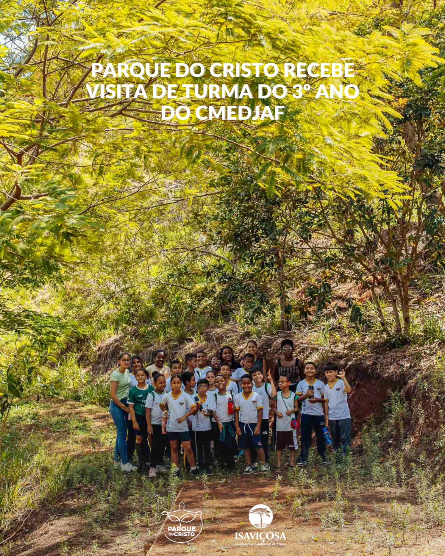 Parque do Cristo recebe visita de turma do 3º ano do CMEDJAF