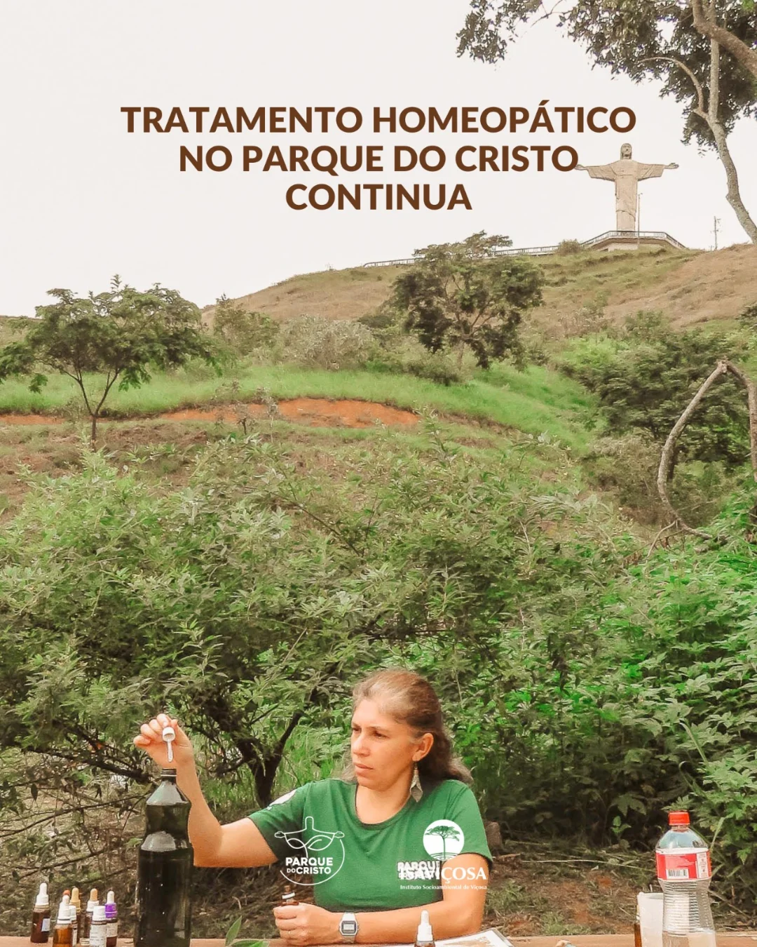 Tratamento homeopático no Parque do Cristo continua